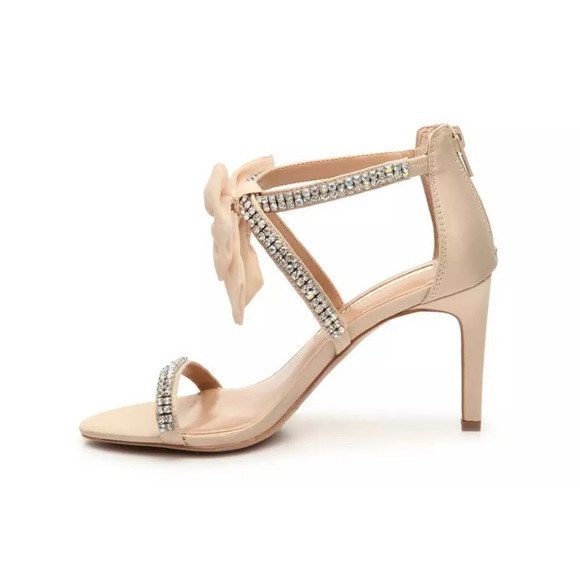 Audrey Brook Cinderella Rhinestone Formal Heel Champagne Satin - Picture 3 of 7